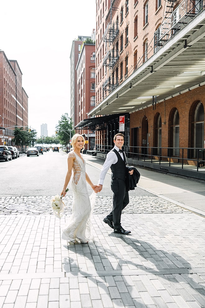 image of newly wed couple celebrating